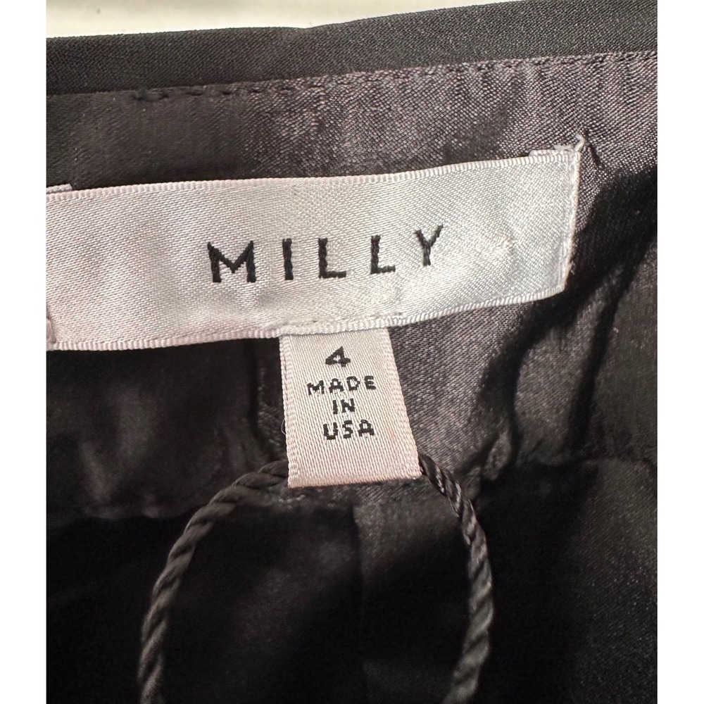 MILLY Luxury Designer Black Sequin Tulle Midi Pencil Skirt Size 4 NWT - Picture 5 of 8